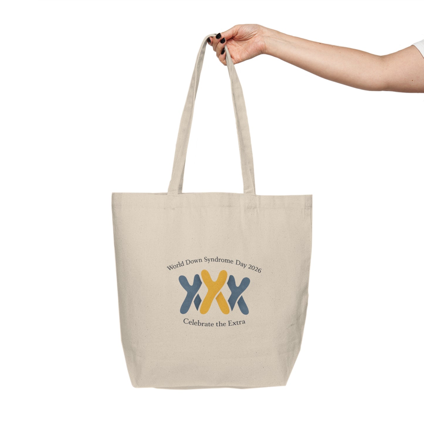 World Down Syndrome Day Canvas Shopping Tote — Celebrate the Extra Tote Bag