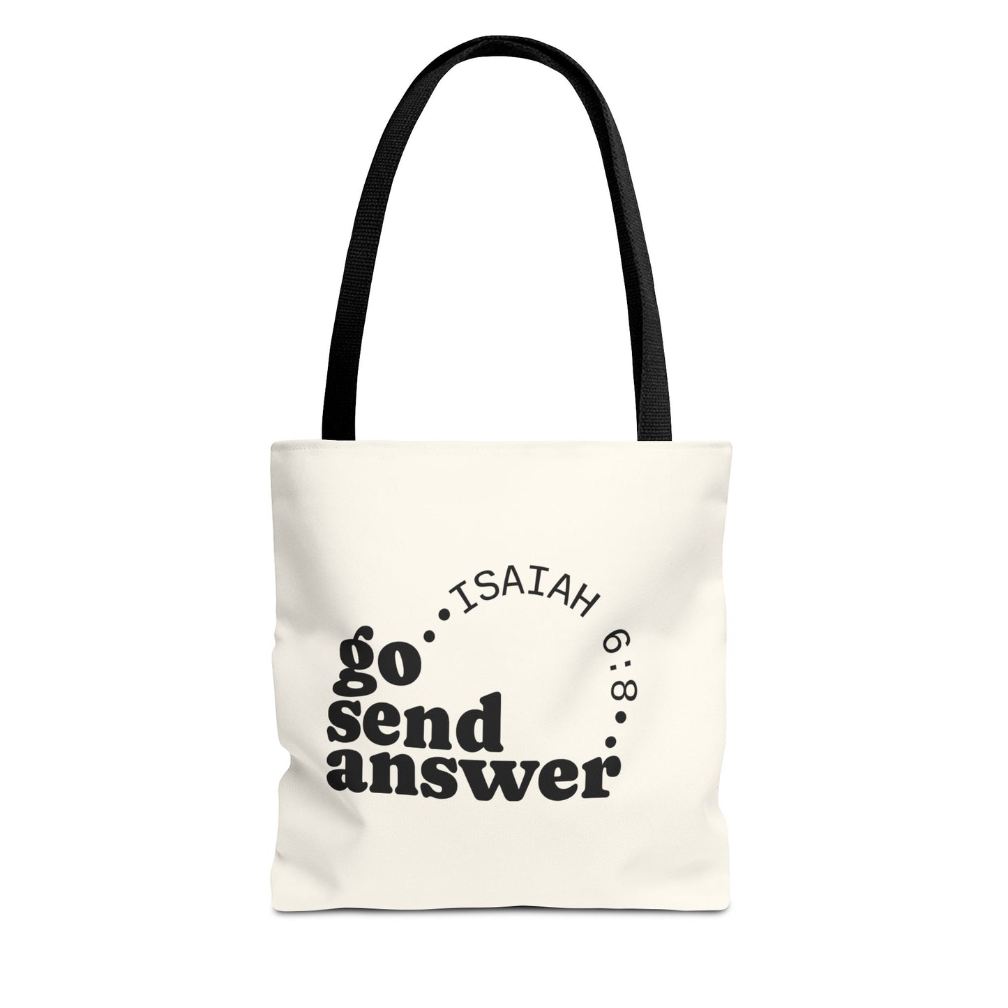 Go Send Answer Tote Bag | Isaiah 6:8 Mission Tote | Christian Market & Everyday Carry Bag