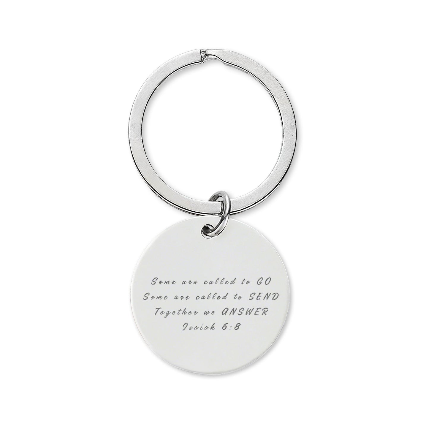 Send Them Engraved Keychain | Isaiah 6:8 Stainless Steel Mission Keepsake | Christian Gift