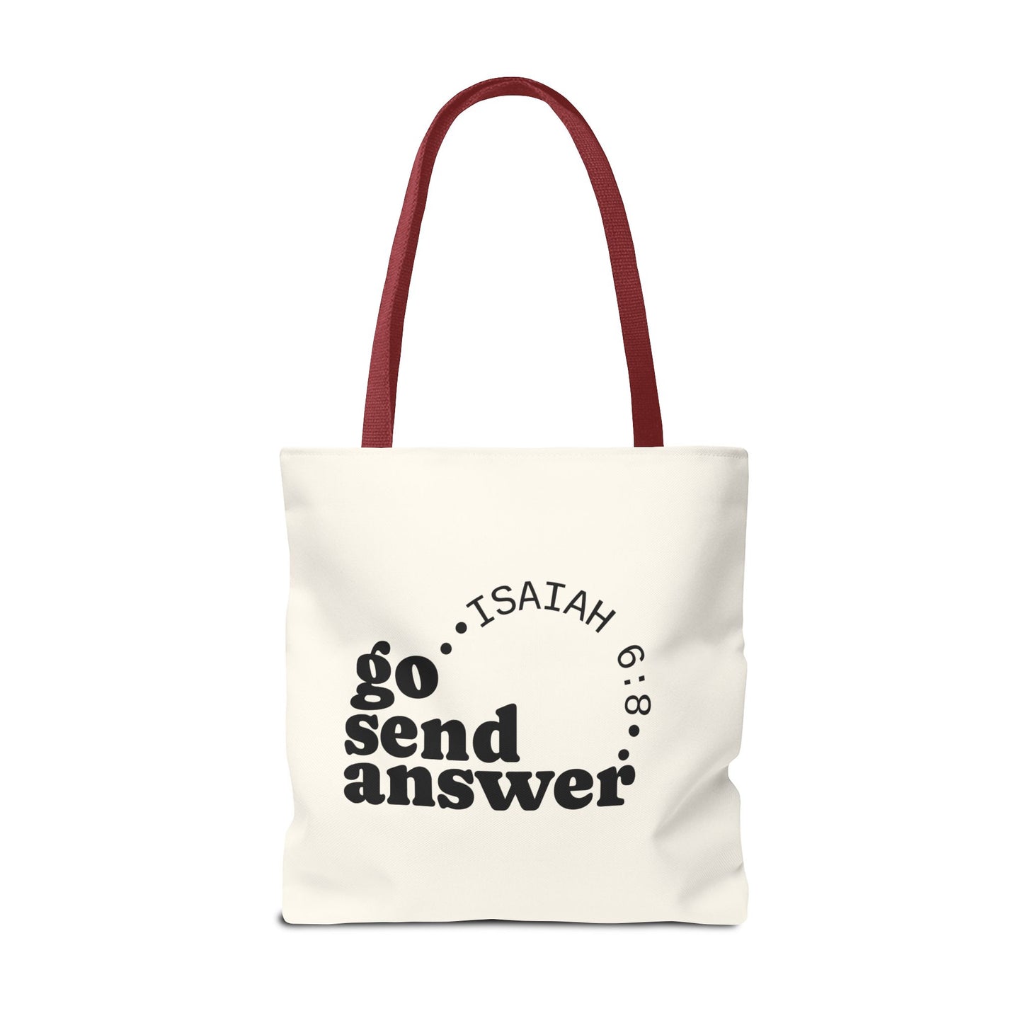 Go Send Answer Tote Bag | Isaiah 6:8 Mission Tote | Christian Market & Everyday Carry Bag