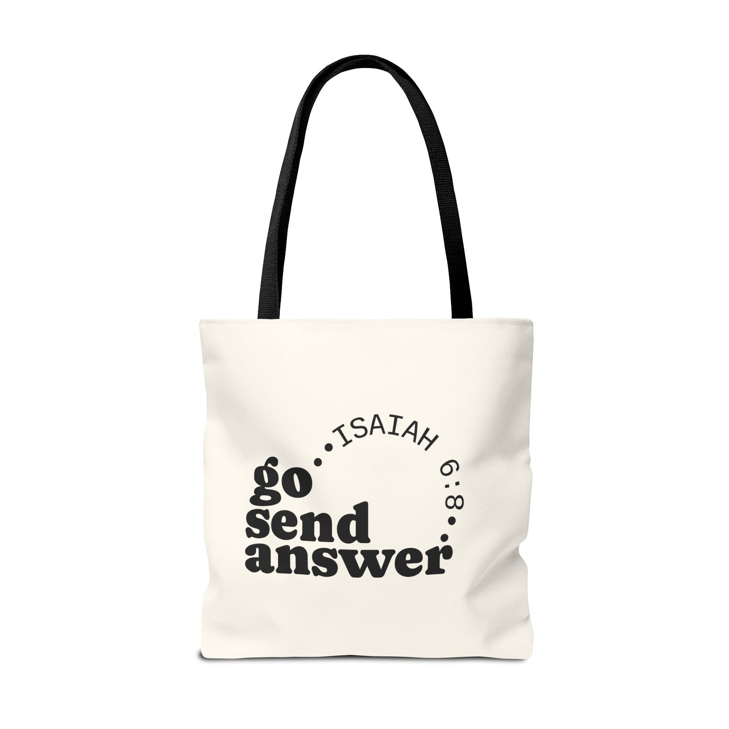 Go Send Answer Tote Bag | Isaiah 6:8 Mission Tote | Christian Market & Everyday Carry Bag