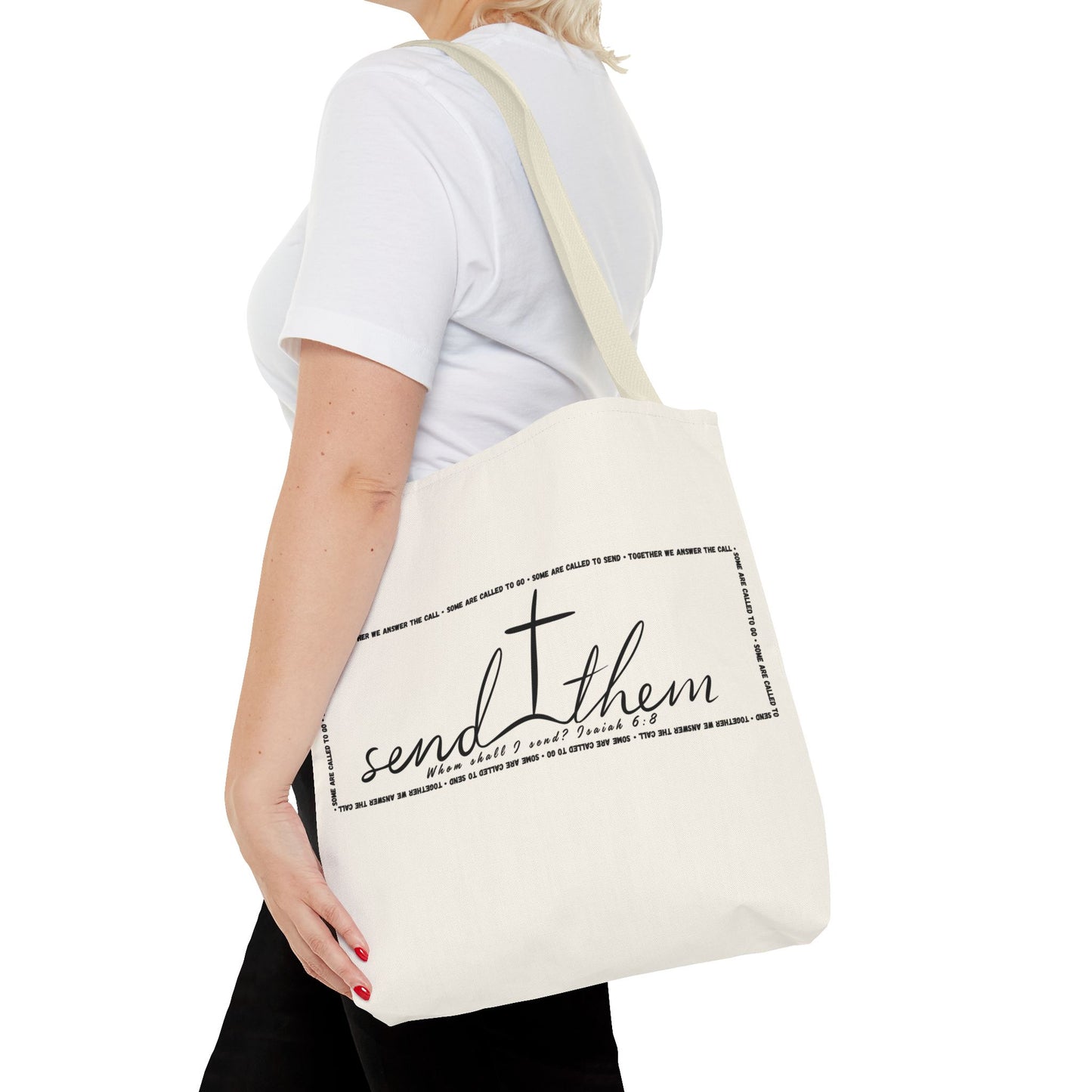 Send Them Tote Bag | Isaiah 6:8 Mission Tote | Christian Market & Everyday Carry Bag