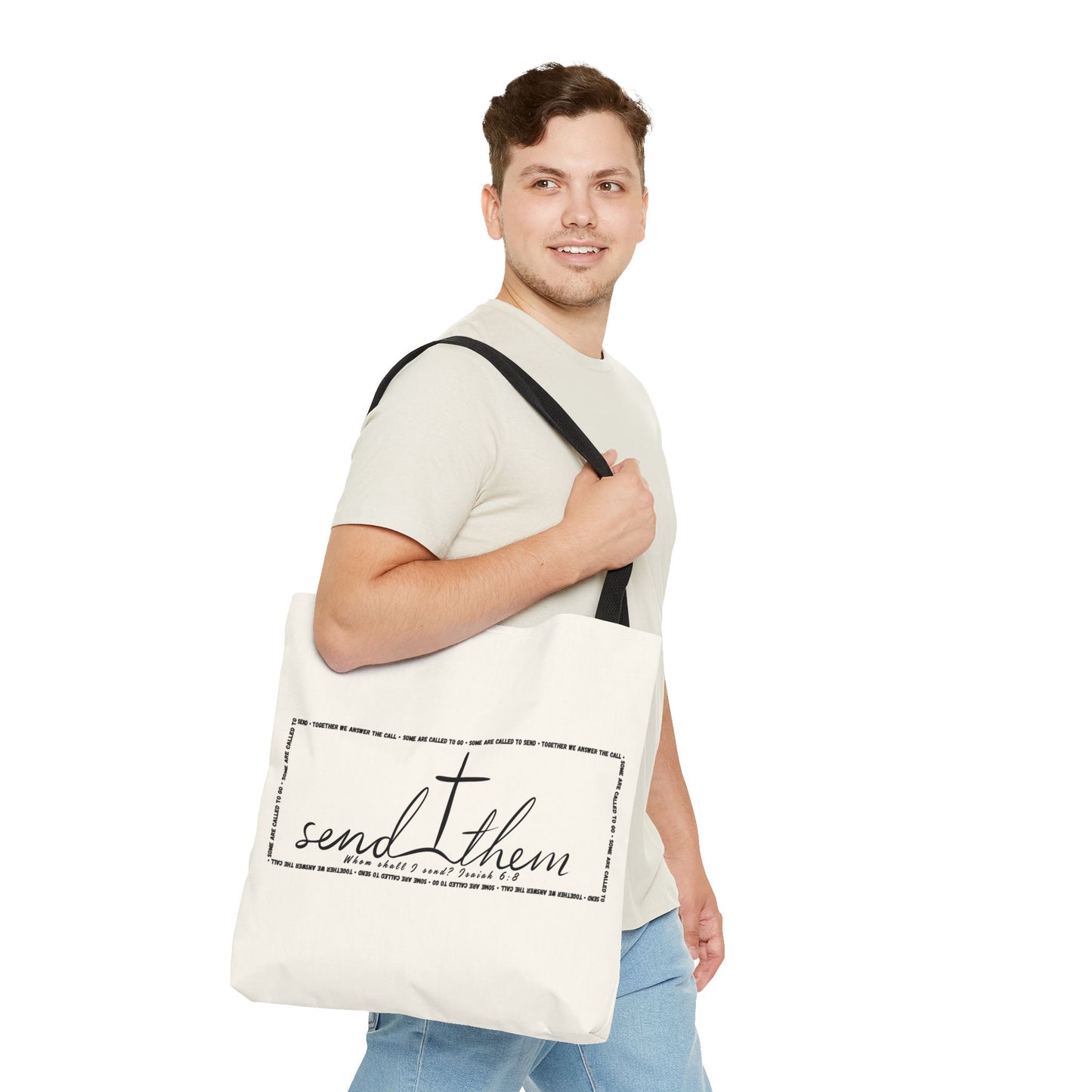 Send Them Tote Bag | Isaiah 6:8 Mission Tote | Christian Market & Everyday Carry Bag