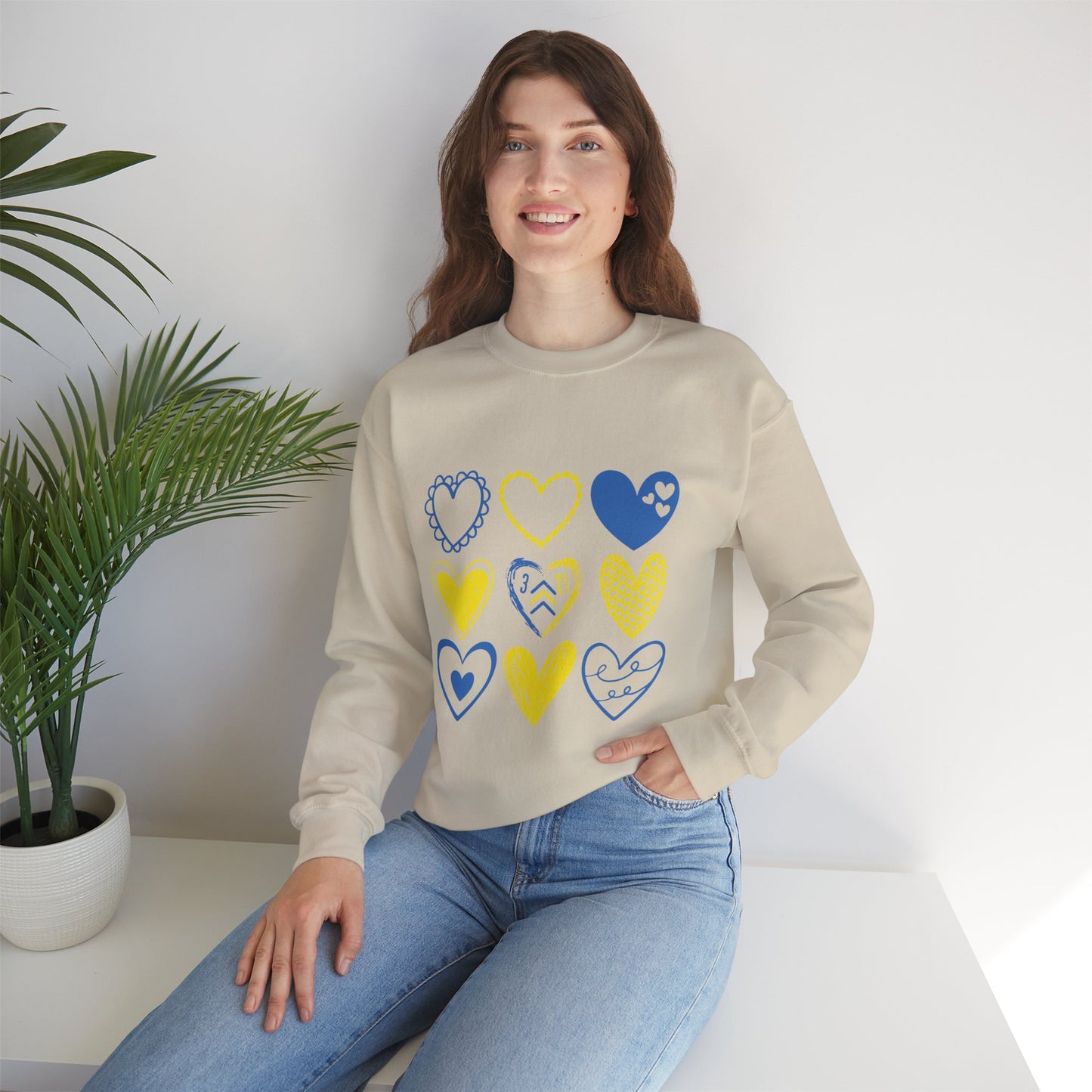 3:21 Heart Doodles Sweatshirt | Down Syndrome Awareness Crewneck | Celebrate the Extra
