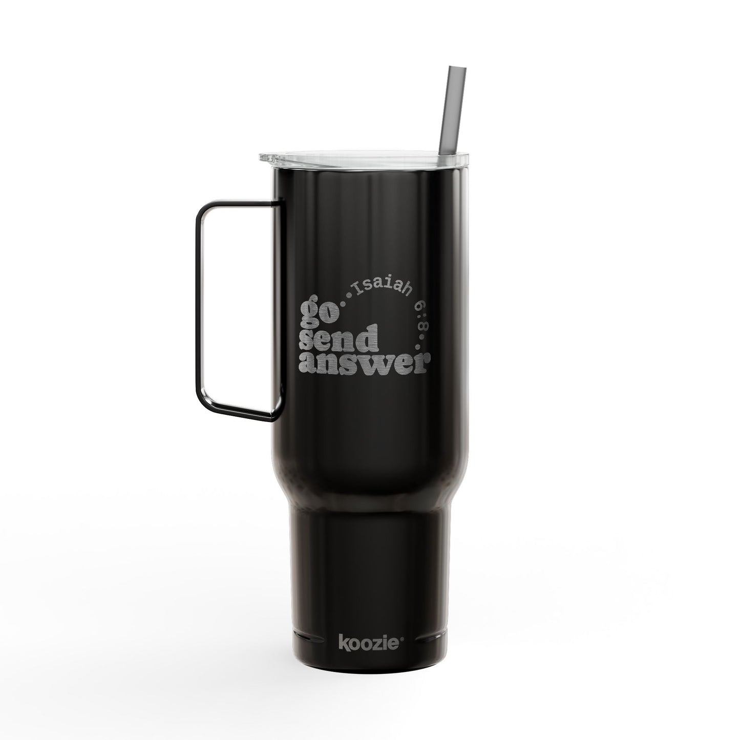 Go, Send, Answer-Send Them Collection- 40oz Engraved Travel Tumbler with Straw