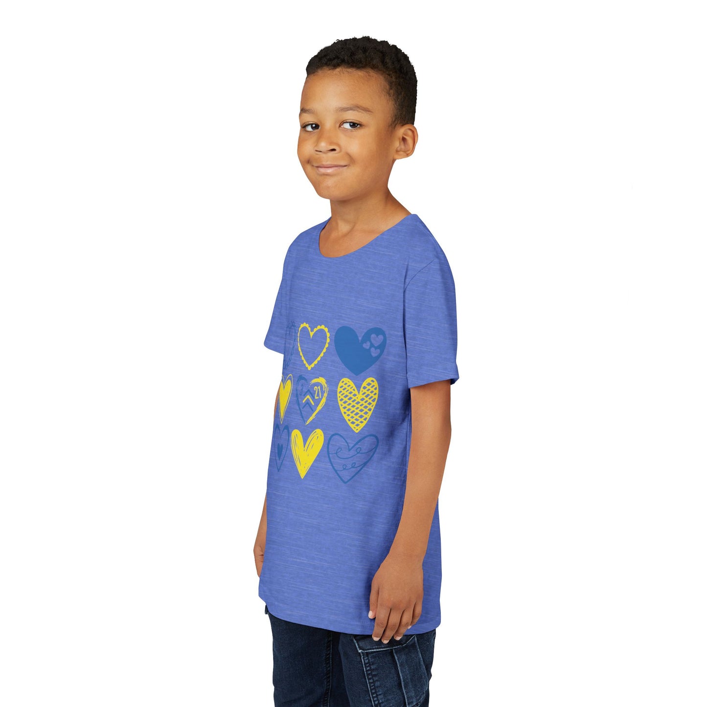 3:21 Heart Doodles Youth Tee | Down Syndrome Awareness | Celebrate the Extra | World Down Syndrome Day