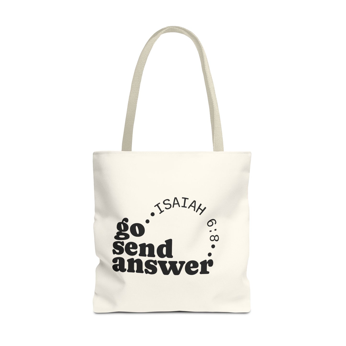 Go Send Answer Tote Bag | Isaiah 6:8 Mission Tote | Christian Market & Everyday Carry Bag