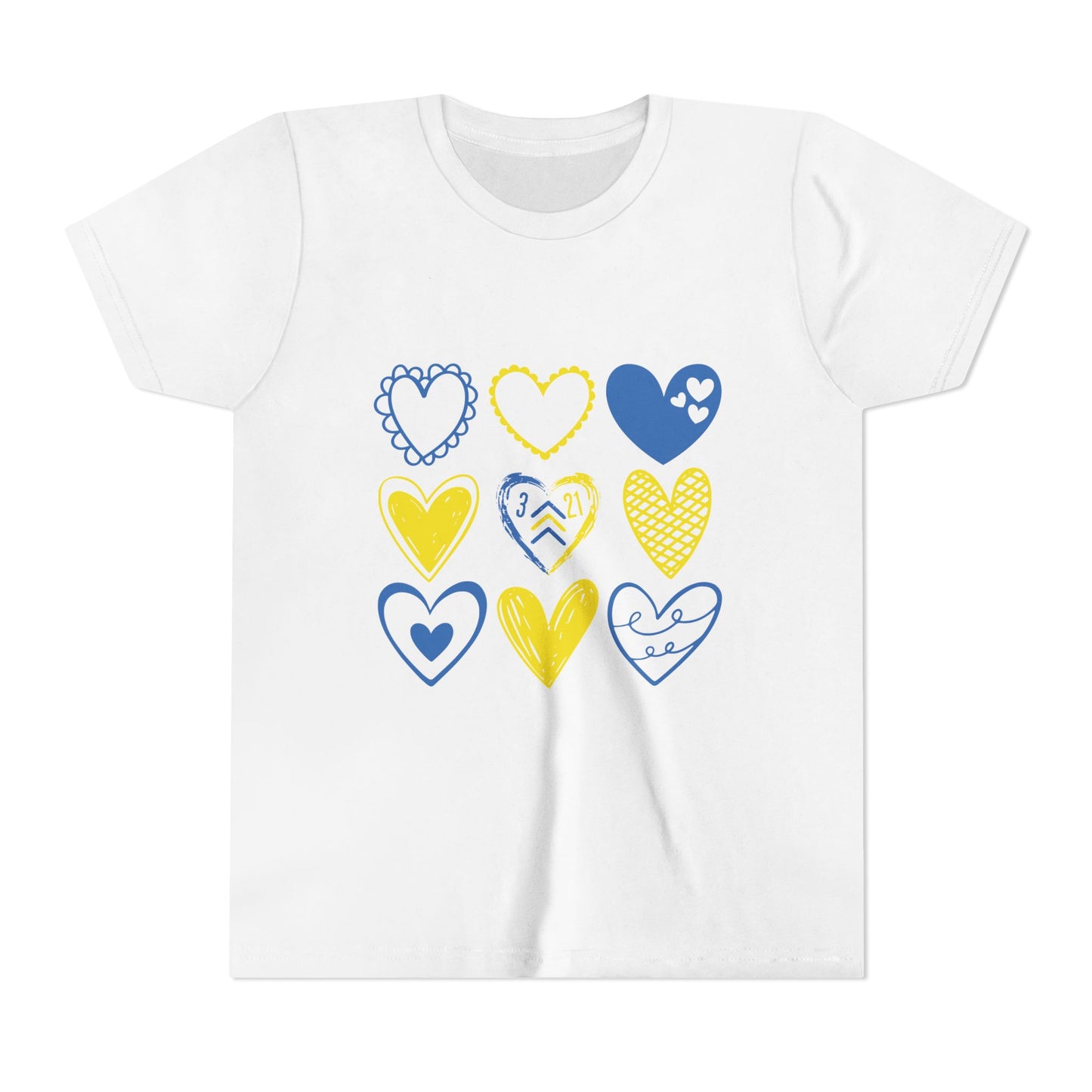 3:21 Heart Doodles Youth Tee | Down Syndrome Awareness | Celebrate the Extra | World Down Syndrome Day