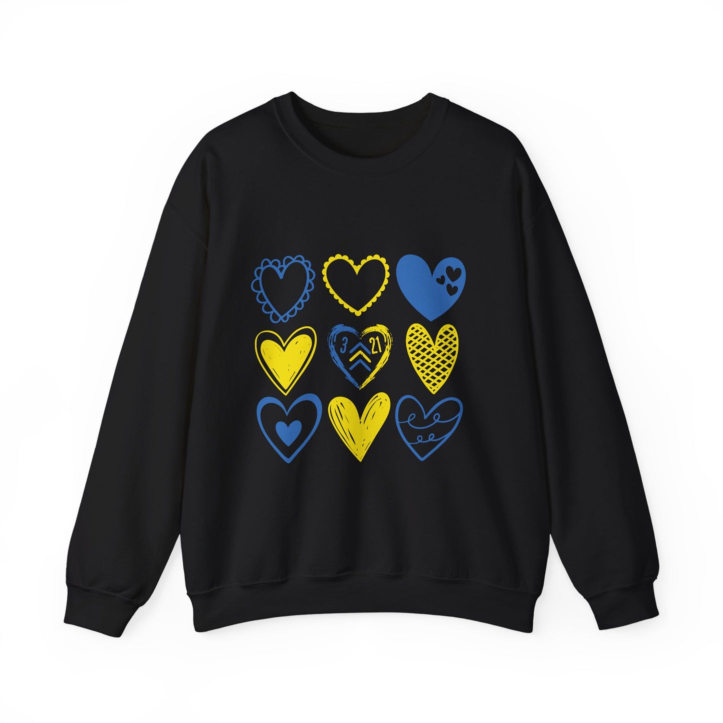 3:21 Heart Doodles Sweatshirt | Down Syndrome Awareness Crewneck | Celebrate the Extra