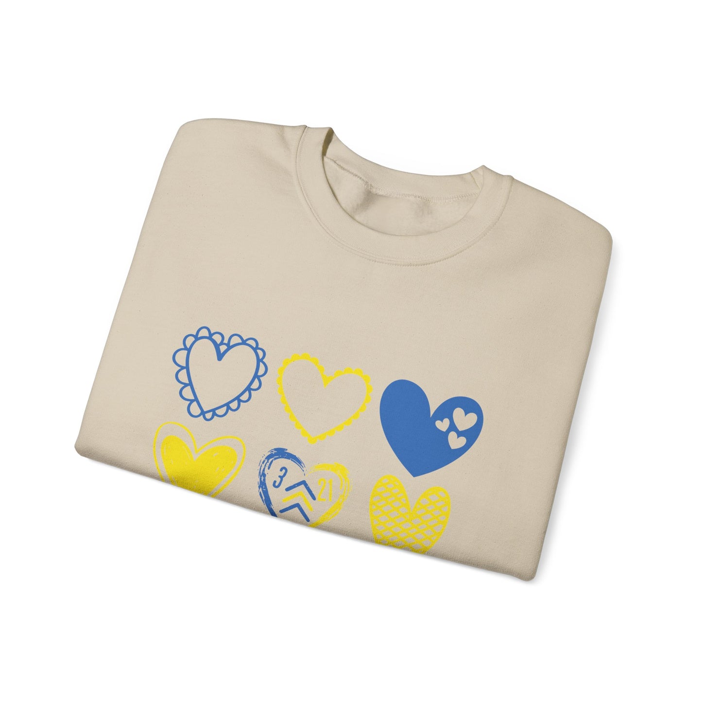 3:21 Heart Doodles Sweatshirt | Down Syndrome Awareness Crewneck | Celebrate the Extra