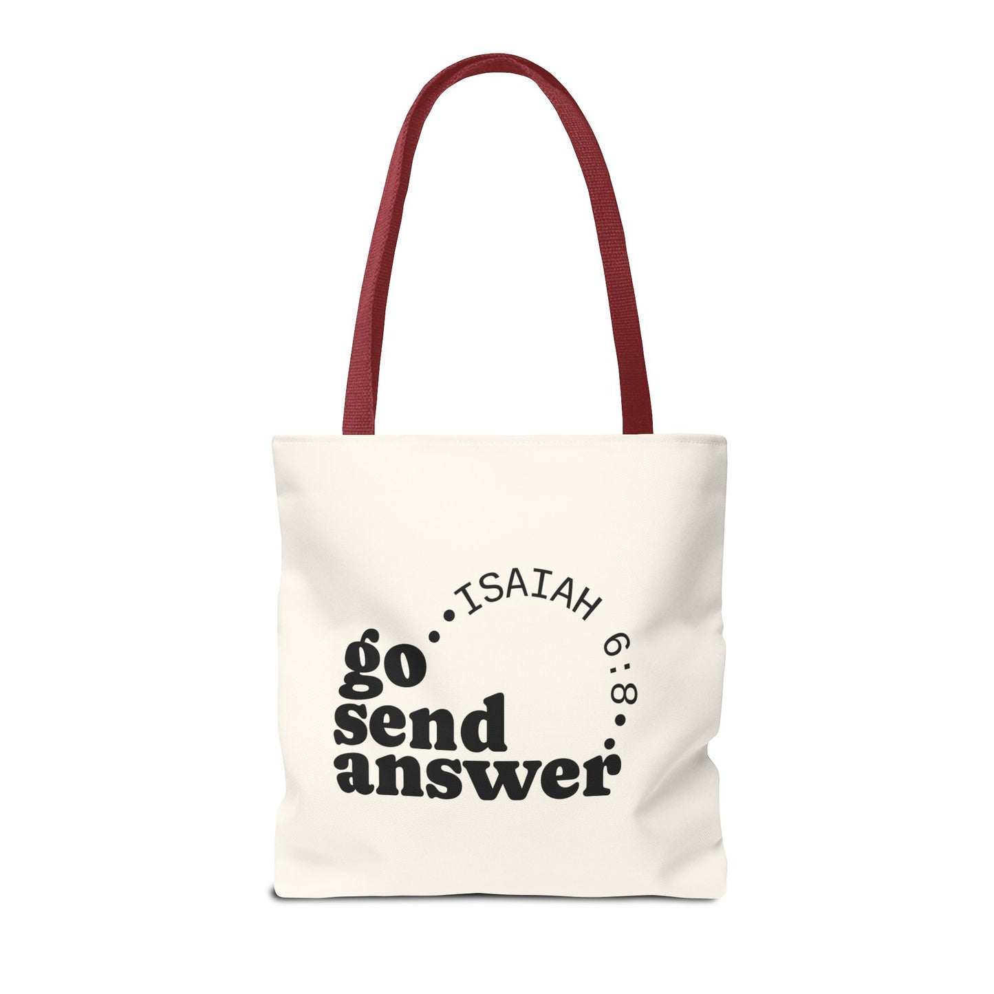 Go Send Answer Tote Bag | Isaiah 6:8 Mission Tote | Christian Market & Everyday Carry Bag