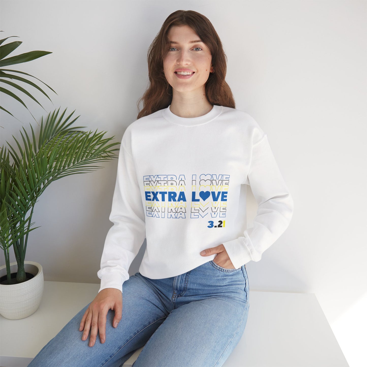 Extra Love 3:21 Sweatshirt | Down Syndrome Awareness Crewneck | Celebrate the Extra