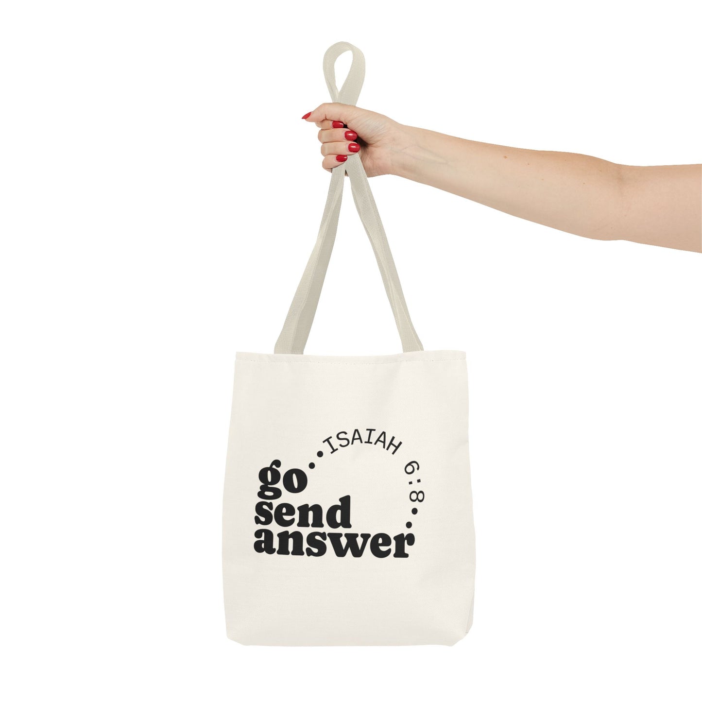 Go Send Answer Tote Bag | Isaiah 6:8 Mission Tote | Christian Market & Everyday Carry Bag