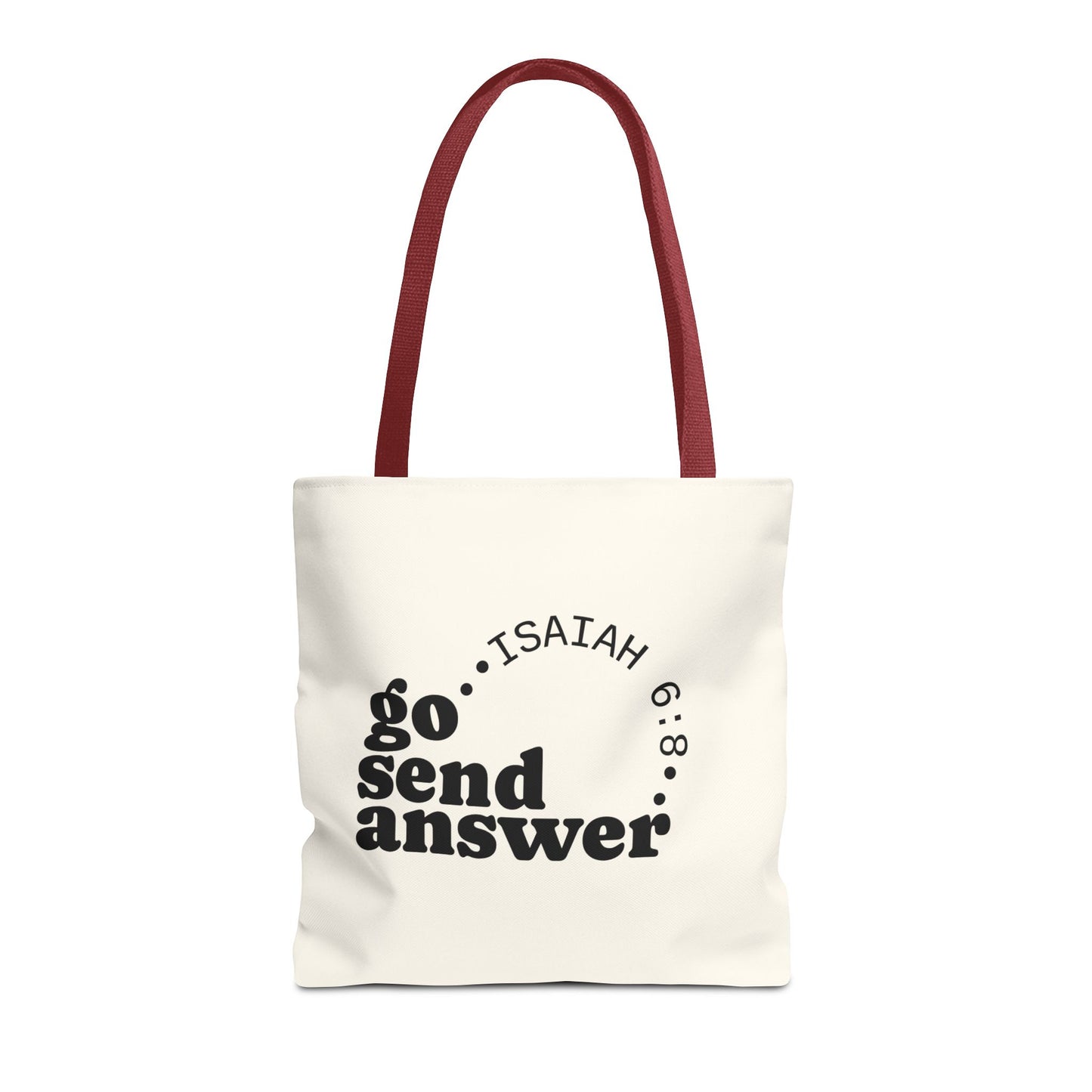 Go Send Answer Tote Bag | Isaiah 6:8 Mission Tote | Christian Market & Everyday Carry Bag