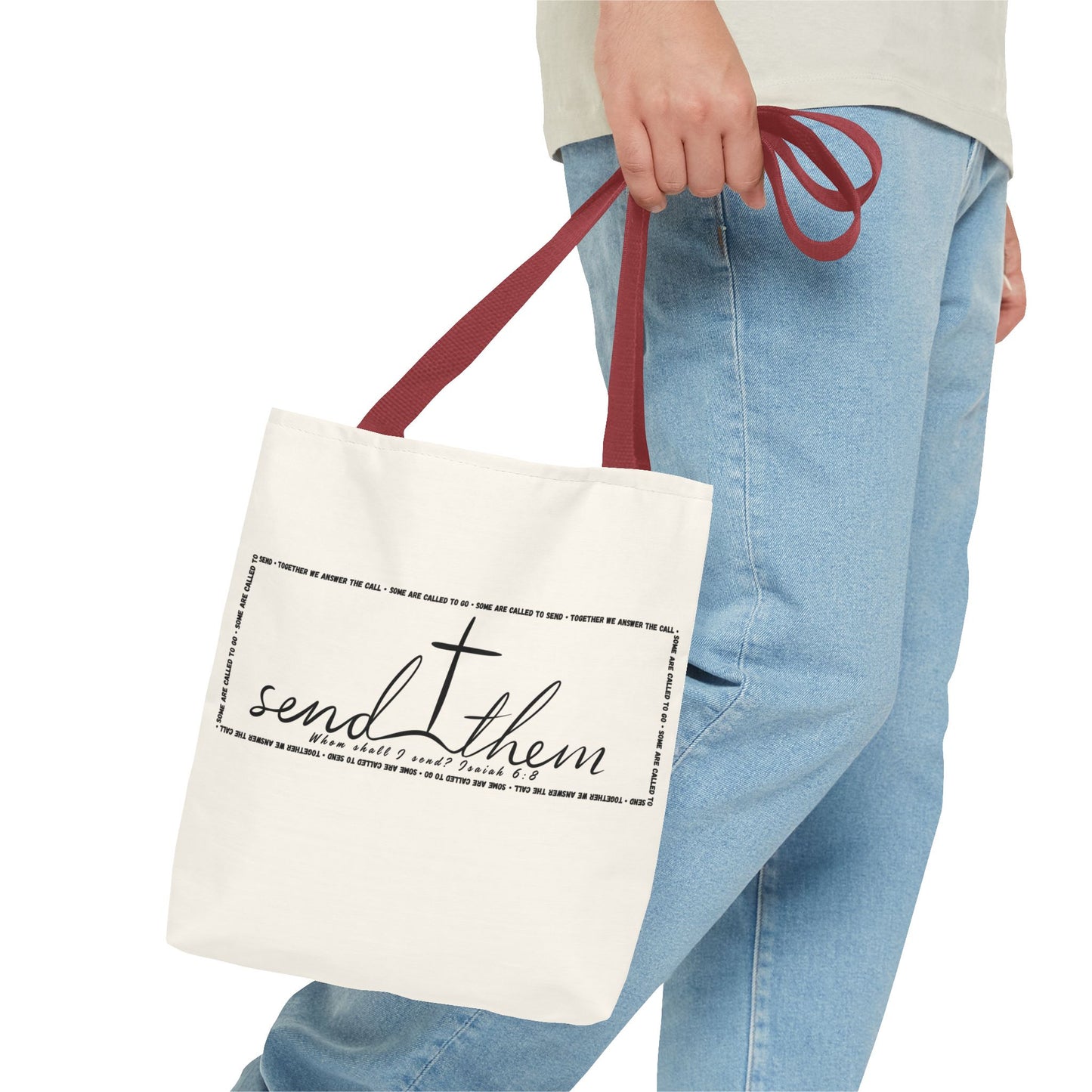 Send Them Tote Bag | Isaiah 6:8 Mission Tote | Christian Market & Everyday Carry Bag