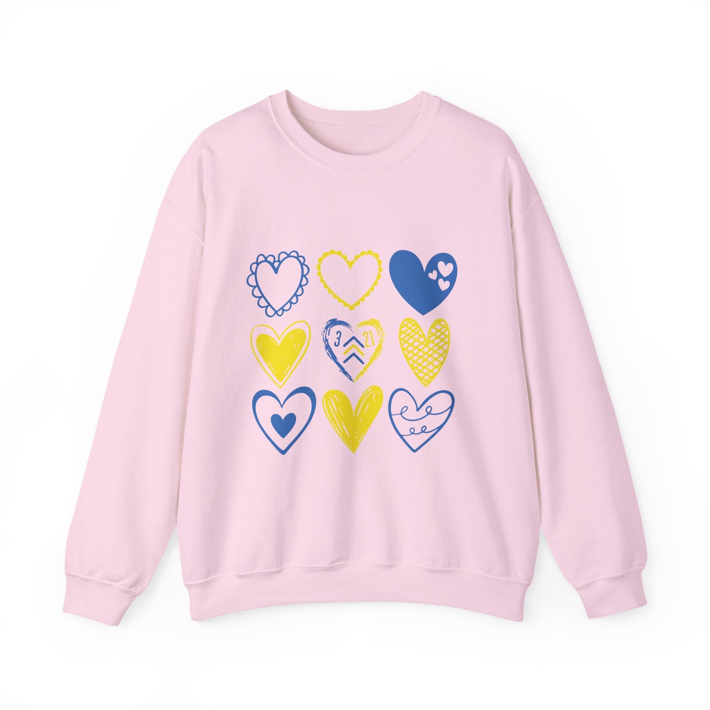 3:21 Heart Doodles Sweatshirt | Down Syndrome Awareness Crewneck | Celebrate the Extra