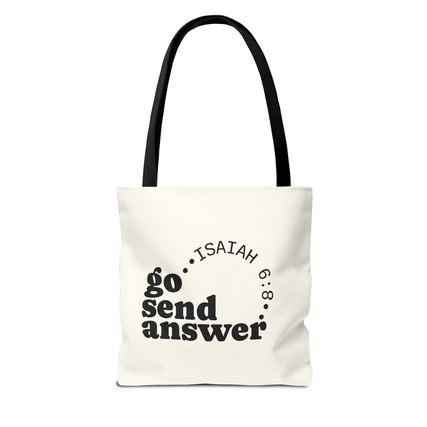 Go Send Answer Tote Bag | Isaiah 6:8 Mission Tote | Christian Market & Everyday Carry Bag