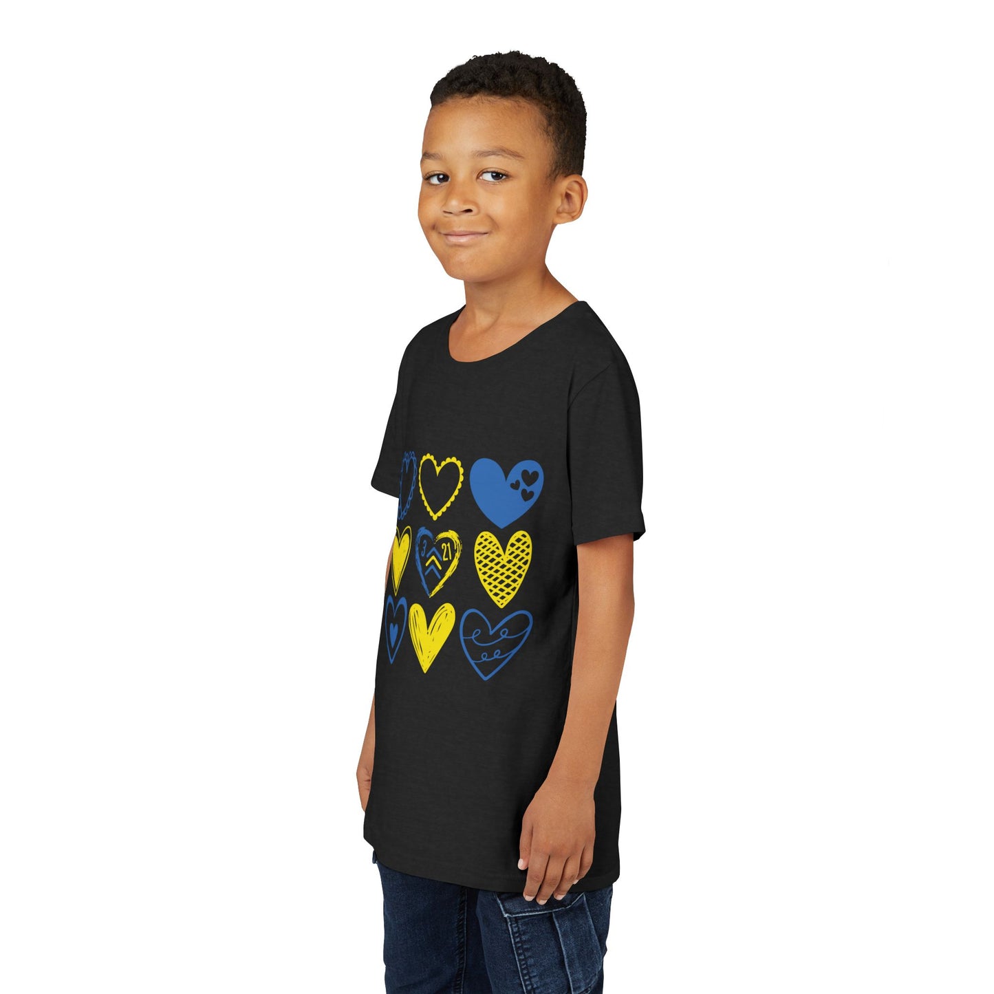 3:21 Heart Doodles Youth Tee | Down Syndrome Awareness | Celebrate the Extra | World Down Syndrome Day