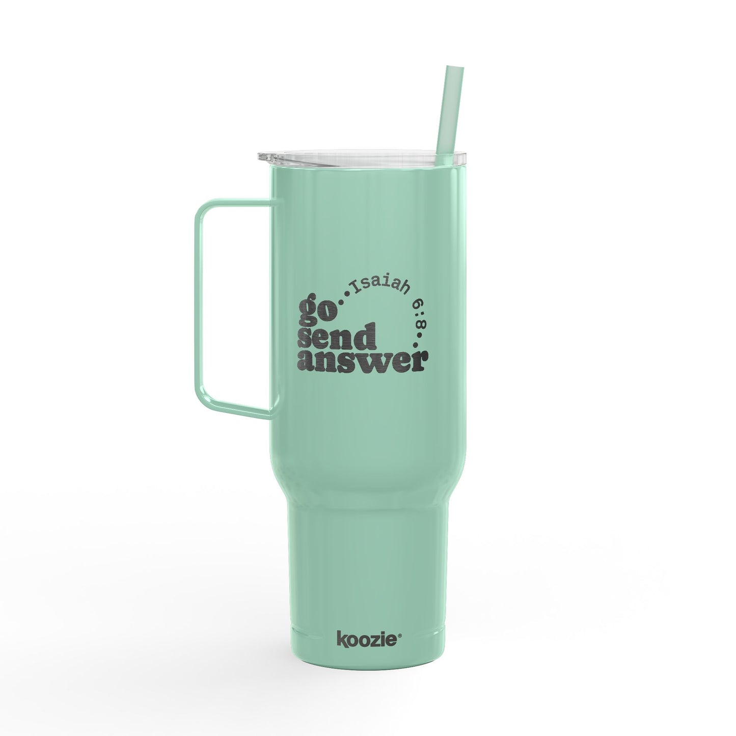 Go, Send, Answer-Send Them Collection- 40oz Engraved Travel Tumbler with Straw