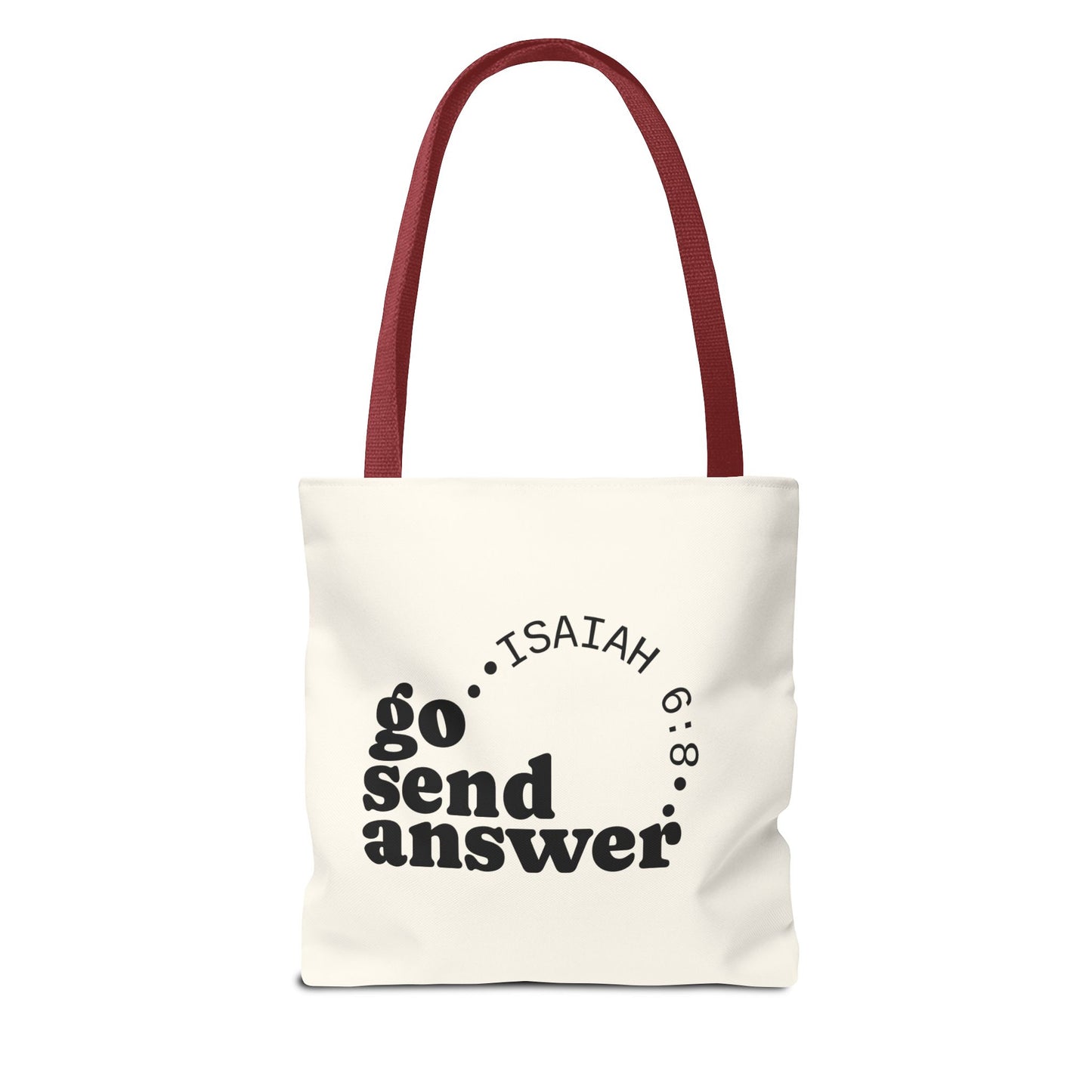 Go Send Answer Tote Bag | Isaiah 6:8 Mission Tote | Christian Market & Everyday Carry Bag