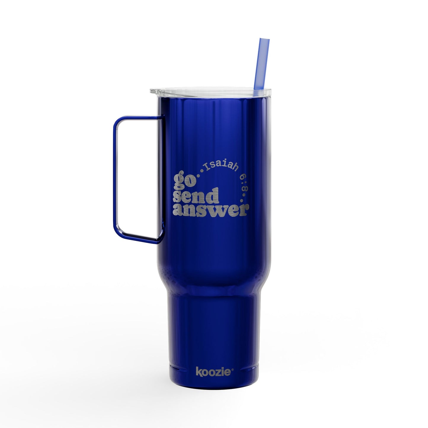 Go, Send, Answer-Send Them Collection- 40oz Engraved Travel Tumbler with Straw