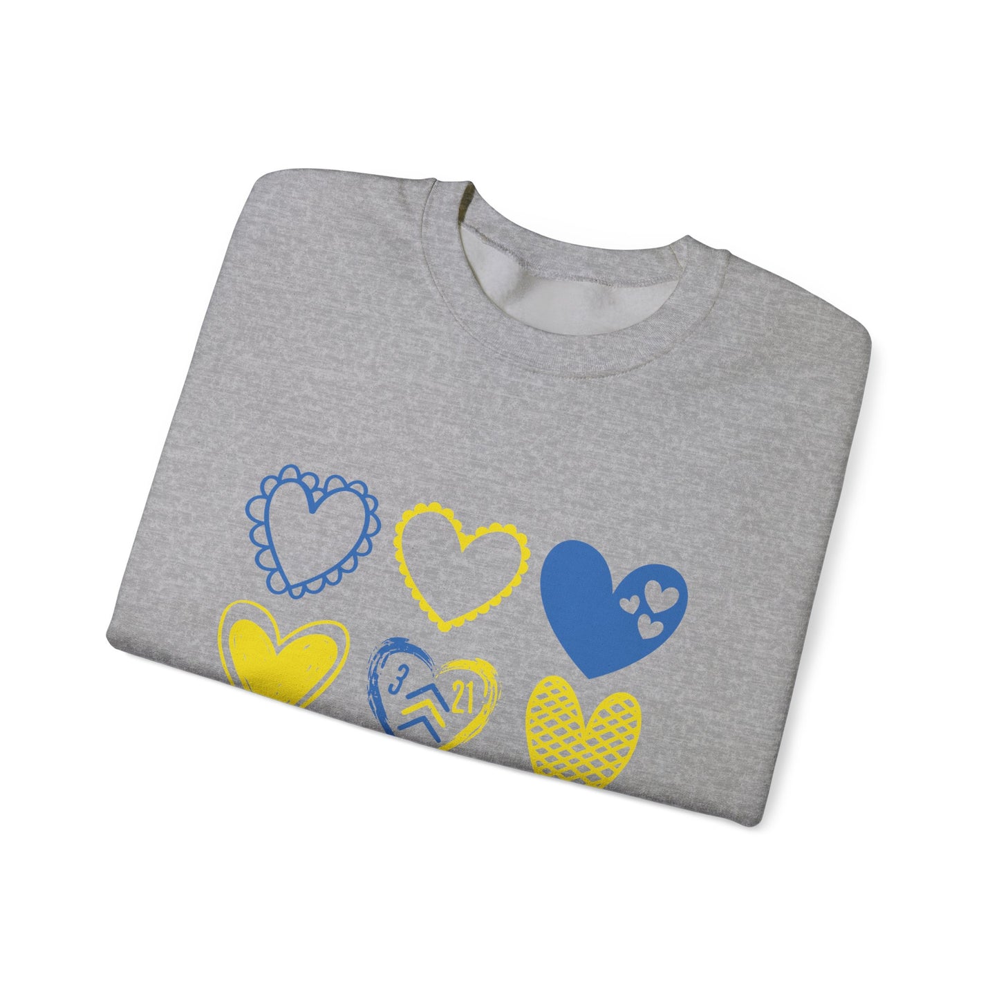 3:21 Heart Doodles Sweatshirt | Down Syndrome Awareness Crewneck | Celebrate the Extra