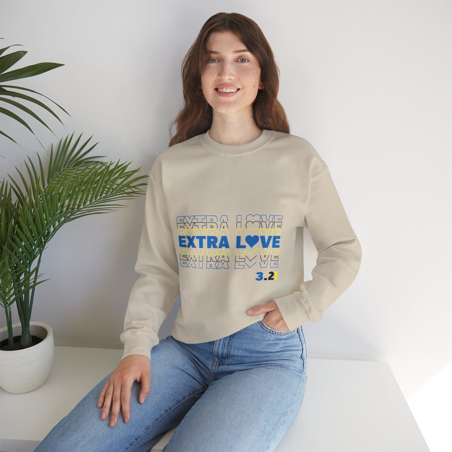 Extra Love 3:21 Sweatshirt | Down Syndrome Awareness Crewneck | Celebrate the Extra