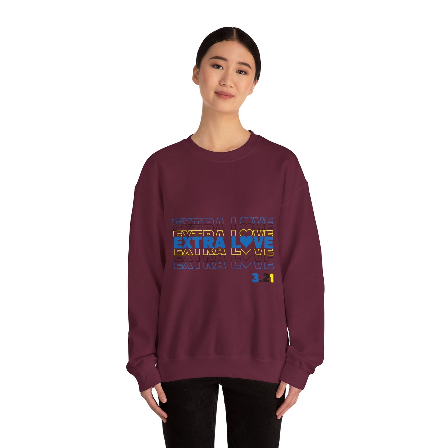 Extra Love 3:21 Sweatshirt | Down Syndrome Awareness Crewneck | Celebrate the Extra
