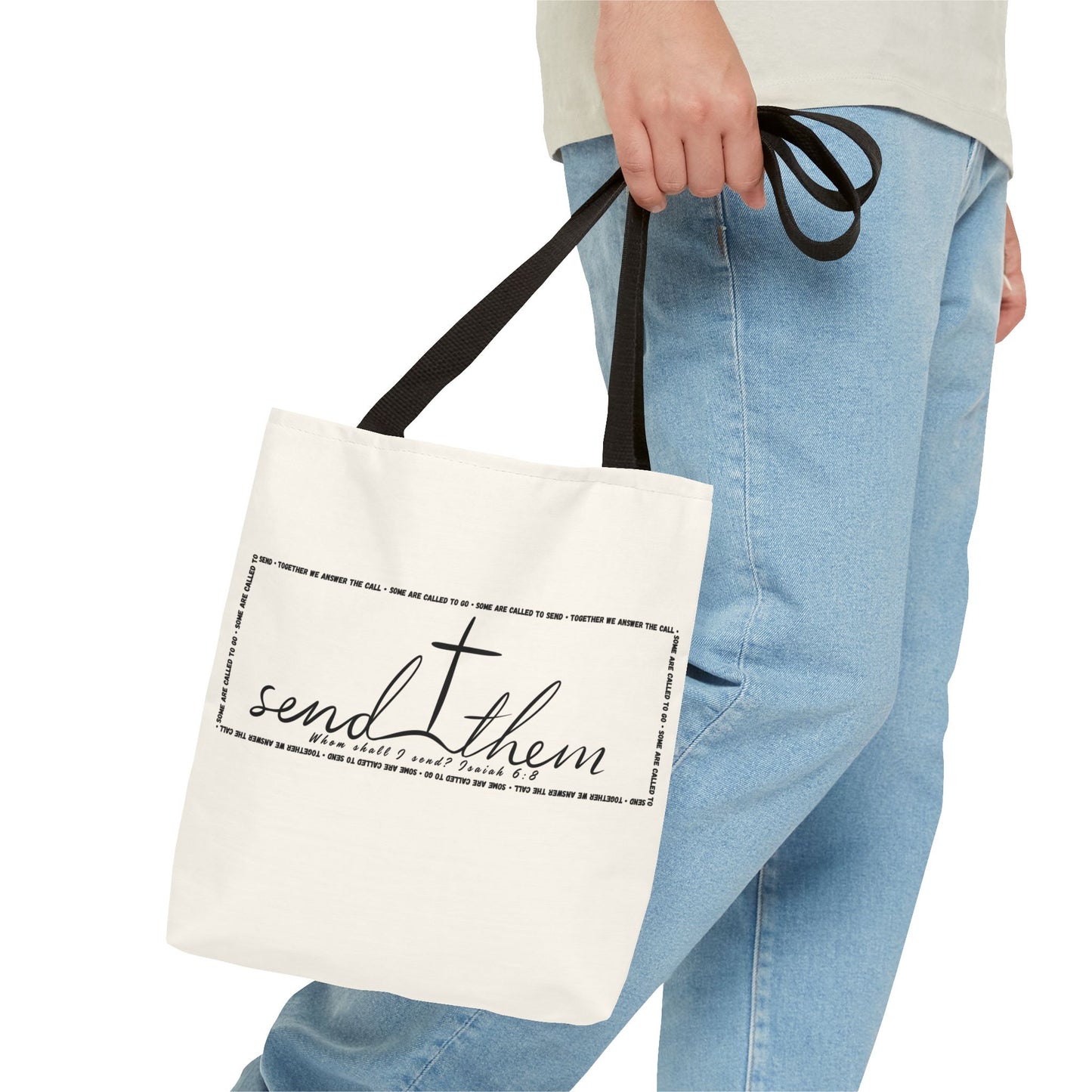 Send Them Tote Bag | Isaiah 6:8 Mission Tote | Christian Market & Everyday Carry Bag