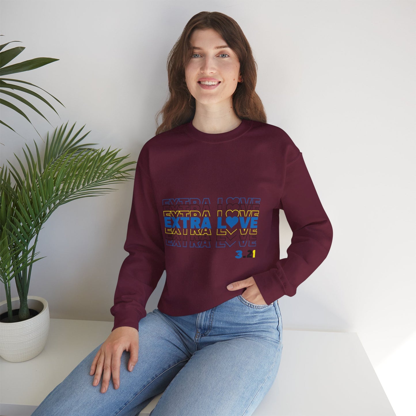 Extra Love 3:21 Sweatshirt | Down Syndrome Awareness Crewneck | Celebrate the Extra